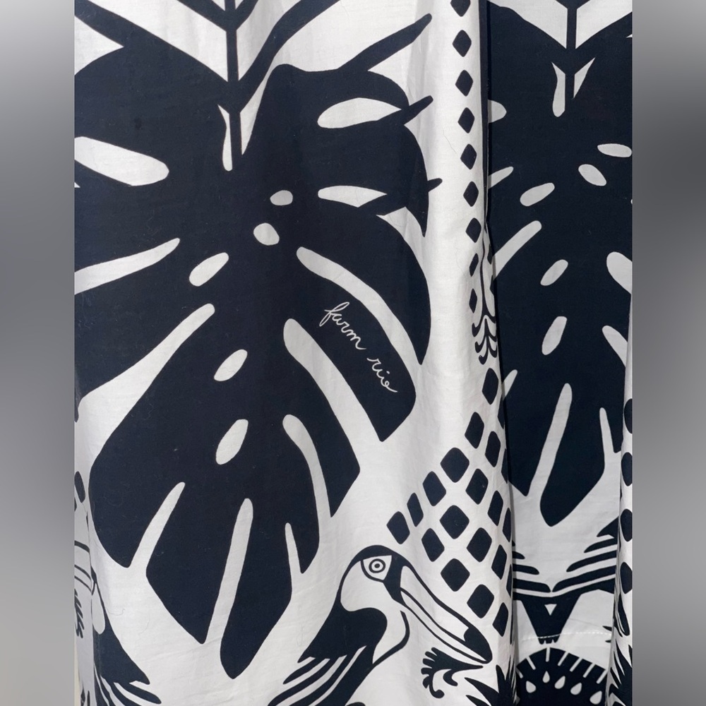 ✨HP✨ "FARM RIO" LADIES BLACK AND WHITE MAXI DRESS WITH ELASTIC WAIST, SIZE XL - Picture 6 of 8